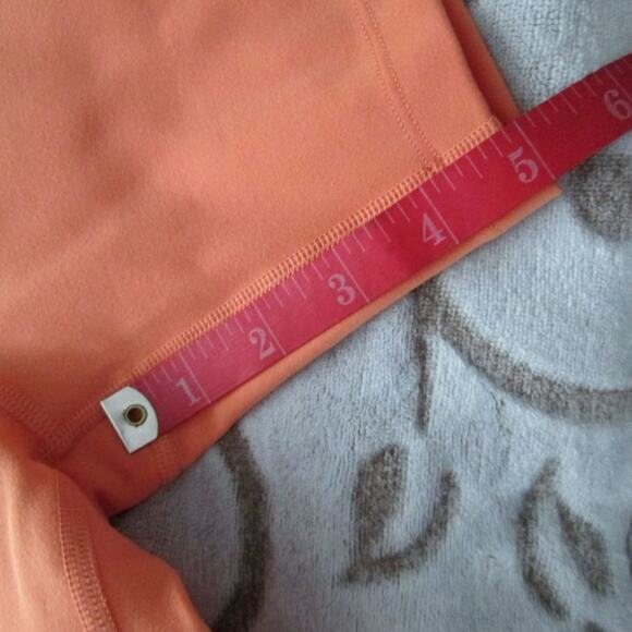 L SPACE Carter High Rise Bike Tangerine Shorts V-front Waistband size Large - Picture 11 of 13